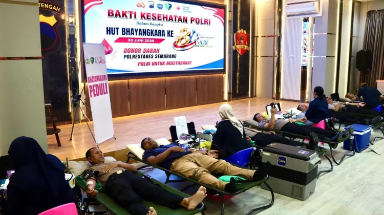 Polrestabes Semarang Rayakan Hari Bhayangkara dengan Aksi Donor Darah
