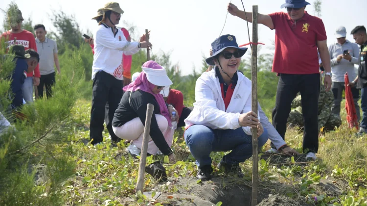Wali Kota Agustina Ajak Karang Taruna Rawat Bibit Cemara Laut di Pulau Tirang