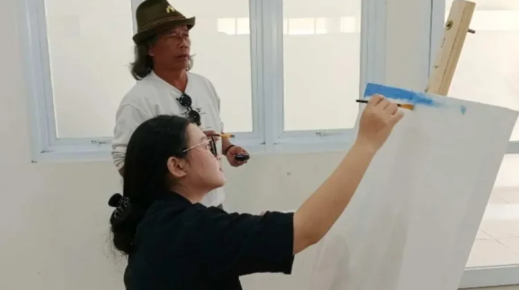 Gabungan Seniman Borobudur  Menggelar Pelatihan Melukis Bagi Pelukis Pemula
