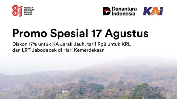 Semarak HUT ke-81 RI, KAI Hadirkan Diskon 17 Persen untuk Tiket KA Ekonomi Komersial
