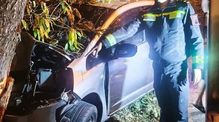 Polisi Olah TKP Kecelakaan Honda Jazz, Tabrak Pohon di Argomulyo Salatiga