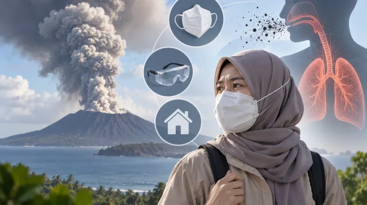 Gunung Anak Krakatau Erupsi, Waspadai Dampak Abu Vulkanik bagi Kesehatan