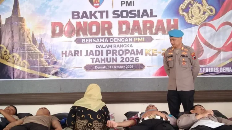 Peringati Hari Jadi Propam Polri, Polres Demak Kumpulkan 45 Kantong Darah