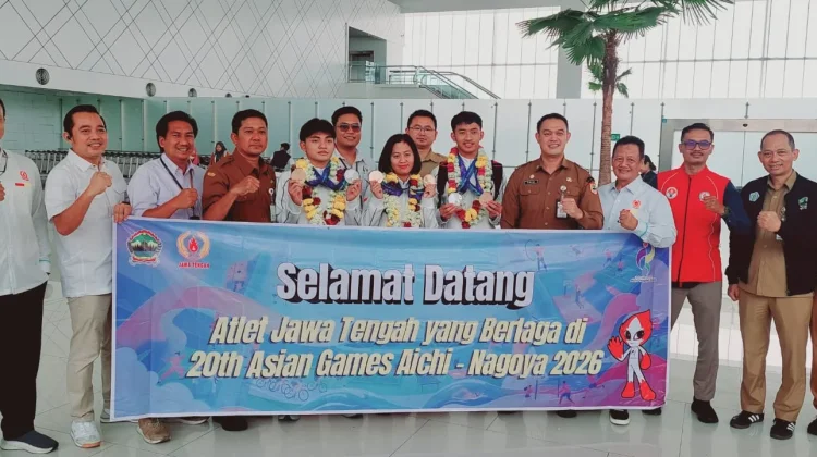 Atlet Takraw Jateng Peraih Empat Medali Asian Games 2026 Disambut di Bandara A Yani