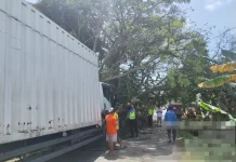Polsek Bojong Evakuasi Pohon Tumbang akibat Laka Tunggal di Sembungjambu