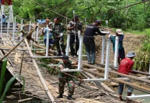 Kodim 0708 Purworejo Kebut Pembangunan Jembatan Gantung Garuda