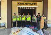 Gempur Balon Udara Liar, Polsek Kedungwuni Sita Petasan Raksasa Setinggi 1,4 Meter