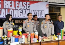 Pelanggaran Turun, Polres Pekalongan Kota Cekal 76 Balon Liar dan 684 Petasan