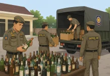 Satpol PP Sita Ratusan Botol Miras di Purworejo Utara