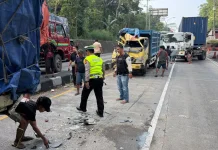 Olah TKP Kecelakaan Lalu Lintas di JLS Salatiga, Satu Orang Terluka