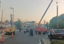 Kembali Rusak, Portal Pembatas di Simpang Jrakah Dipasang Lagi