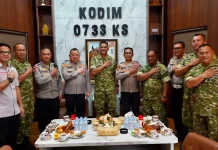 Jaga Kamtibmas, Kapolrestabes Semarang Perkuat Sinergi dengan Kodim 0733