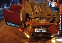 Toyota Agya Terguling di JLS Salatiga, Empat Pelajar Terluka