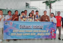 Atlet Takraw Jateng Peraih Empat Medali Asian Games 2026 Disambut di Bandara A Yani