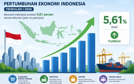 Ekonomi Indonesia Tumbuh 5,61 Persen pada Triwulan I 2026, Sektor Keuangan Stabil