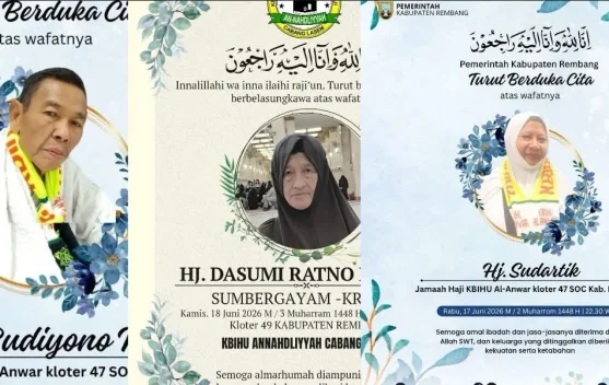 Tiga Jemaah Haji Asal Rembang Meninggal Dunia, Dua Wafat Setibanya di Tanah Air