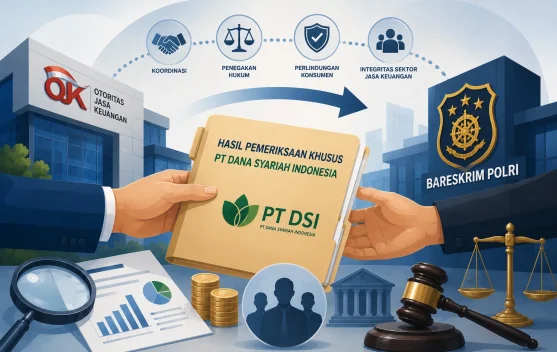 OJK Serahkan Hasil Pemeriksaan Khusus PT Dana Syariah Indonesia ke Bareskrim