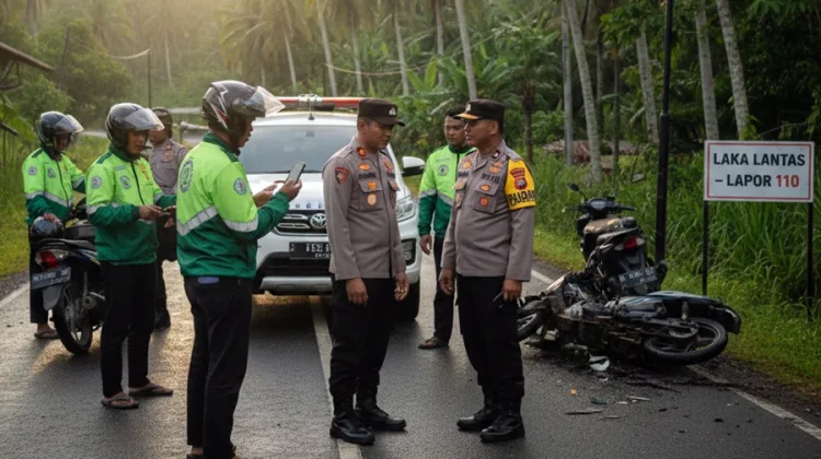 Peran Ojol dan Warga Bantu Polisi Tangani Laka Lantas di Kubar