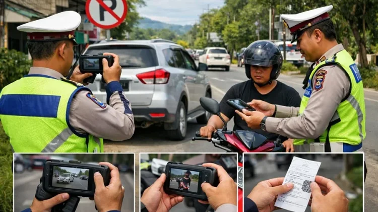 Satlantas Kutai Barat Terapkan Sistem ETLE Handheld dalam Patroli Rutin