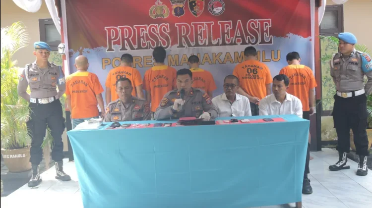 Polres Mahulu Tangkap Enam Tersangka Jaringan Sabu