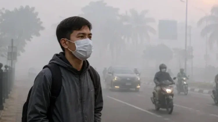 Batuk hingga Mata Perih Jadi Keluhan Warga di tengah Kabut Asap Kubar