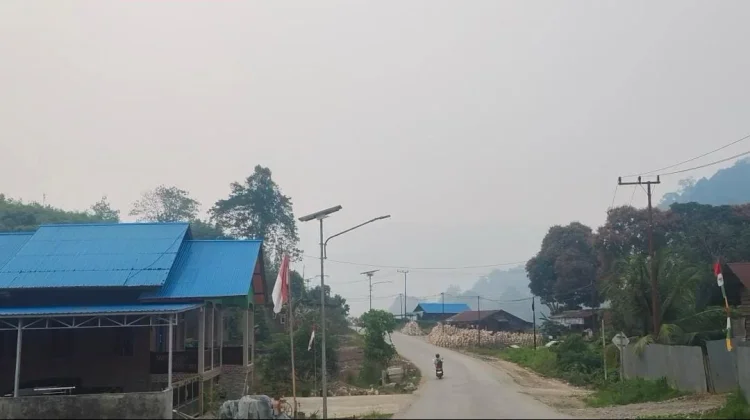Asap Karhutla Ganggu Jarak Pandang Warga di Ujoh Bilang