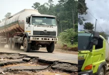Dihajar Truk ODOL, 51 Km Jalan Penghubung Kubar-Kalteng Rusak Berat
