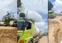 Warga Bentian Besar Kompak Blokir Jalan dari Truk ODOL