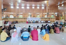 Kapolsek Muara Pahu Sampaikan Pesan Kamtibmas di Masjid Baitul Mukaromah