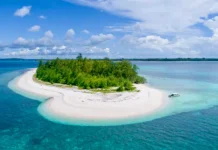 Pesona Pulau Spongebob Manimbora di Perairan Berau Kalimantan