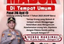Polres Mahulu Imbau Larangan Mabuk di Tempat Umum