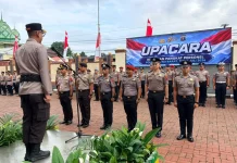 Puluhan Personel Polres Kubar Terima Kenaikan Pangkat