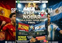Bupati Ajak Warga Nobar Final Piala Dunia Bersama
