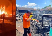 Diduga Korsleting Listrik, Tiga Rumah dan Perpustakaan SD Terbakar di Long Iram