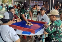 Kodim 0912 Kubar Perkenalkan Aturan ORADO lewat Turnamen Domino