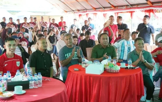 Nobar Piala Dunia Perkuat Sinergi Forkopimda, TNI, Polri dan Pemkab Kubar