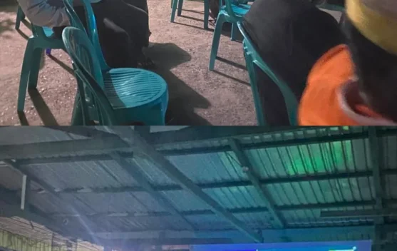 Warga Antusias Nobar Semifinal Piala Dunia bersama Koramil Long Iram