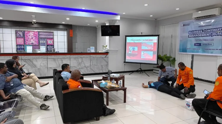 BRI Cabang Serui Gandeng Basarnas gelar simulasi Penangangan Pasca Gempa Bumi