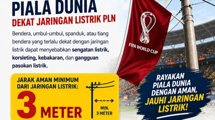 PLN Serui Imbau Warga Pasang Umbul-Umbul Piala Dunia Jauh dari Jaringan Listrik