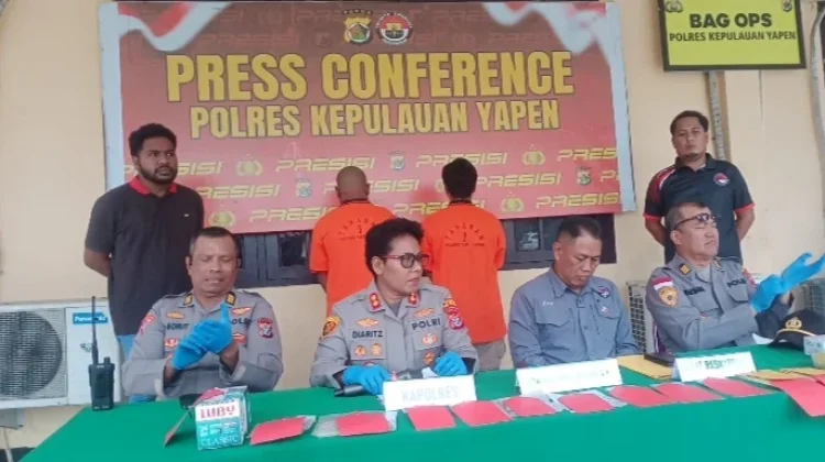 Polres Yapen Amankan Dua Tersangka Kasus Sabu