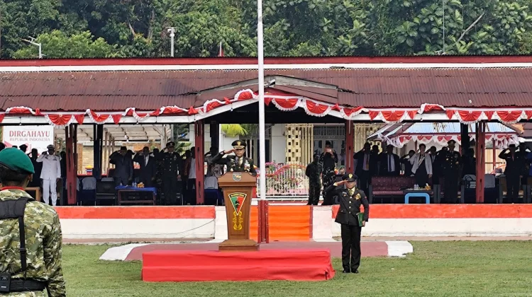 HUT Ke-81 TNI, Yonif TP 860 Gelar Upacara di Waropen