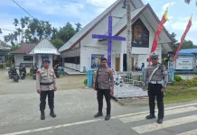 Kapolres Waropen Pastikan Ibadah Minggu Paskah Aman Kondusif
