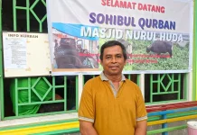 Masjid Nurul Huda Serui menjadi lokasi penyembelihan sapi bantuan Presiden RI