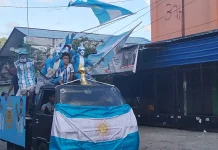 Ribuan Fans Argentina Spanyol Arui Gelar Konvoi Bersama Sambut Final Piala Dunia