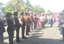 Penyambutan Kapolres Baru di Mapolres Yapen Berlangsung Khidmat