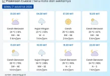 Prakiraan Cuaca Serui : Waspada Hujan Dini Hari dan sore Hari