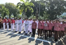 45 Regu Ikuti Lomba Gerak Jalan HUT RI ke-81 di Yapen