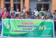 Pengadilan Negeri Serui Gelar Anjangsana Bakti Sosial HUT MA RI ke-81