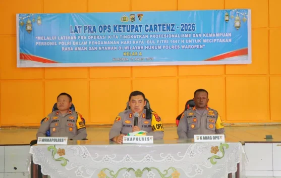 Polres Waropen Gelar Latihan Pra Operasi Ketupat Cartenz