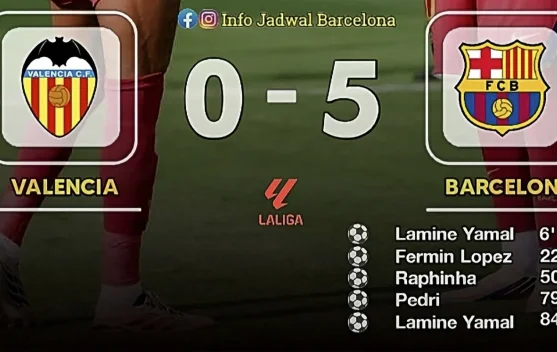 Barça Bantai Valencia 5-0 di Mestalla, Yamal Menggila